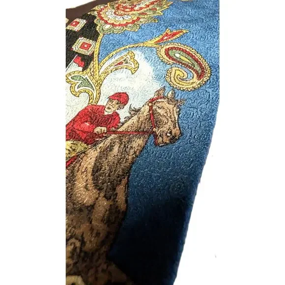 Bill Robinson Equestrian Silk Tie Made In USA- 100% Silk Fabic From Italy - Picture 3 of 4